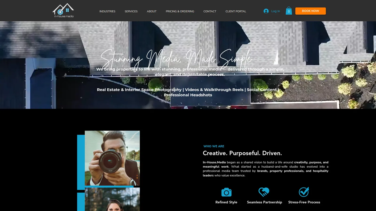 In-House Media real estate photography website homepage design